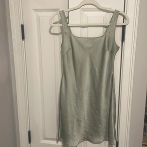 Aritzia sage green slip mini dress